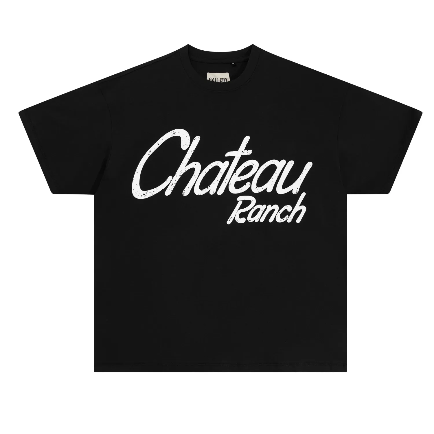 805#Gallery Dept new slogan horseshoe design printed short-sleeved double yarn pure cotton T-shirt casual Tee black navy blue S~XL P100